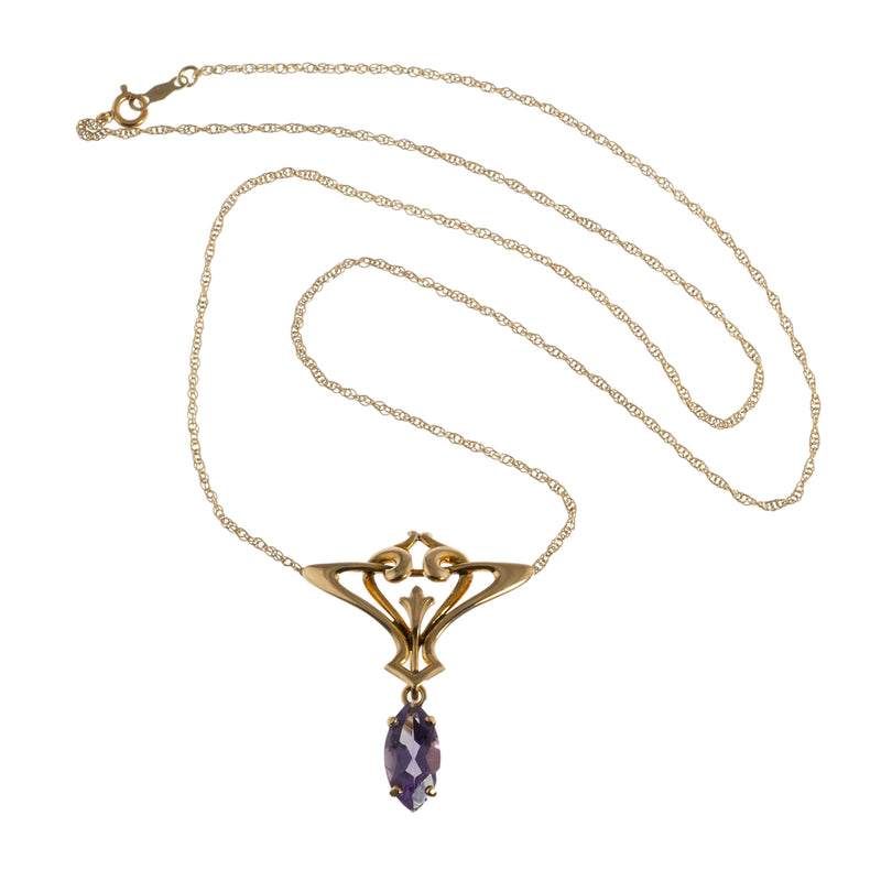 Art Nouveau Styled Amethyst Necklace