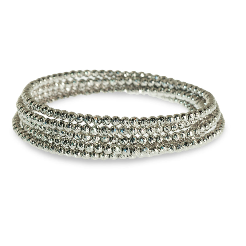 Faceted platinum bead wrap bracelet – Krombholz