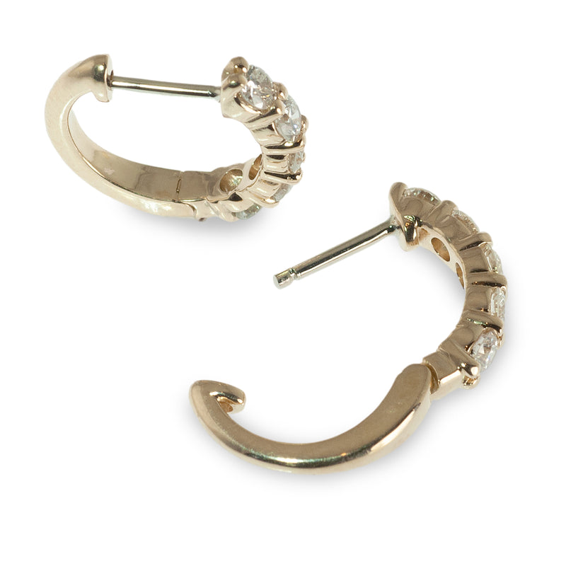 Diamond hinged hoop earrings