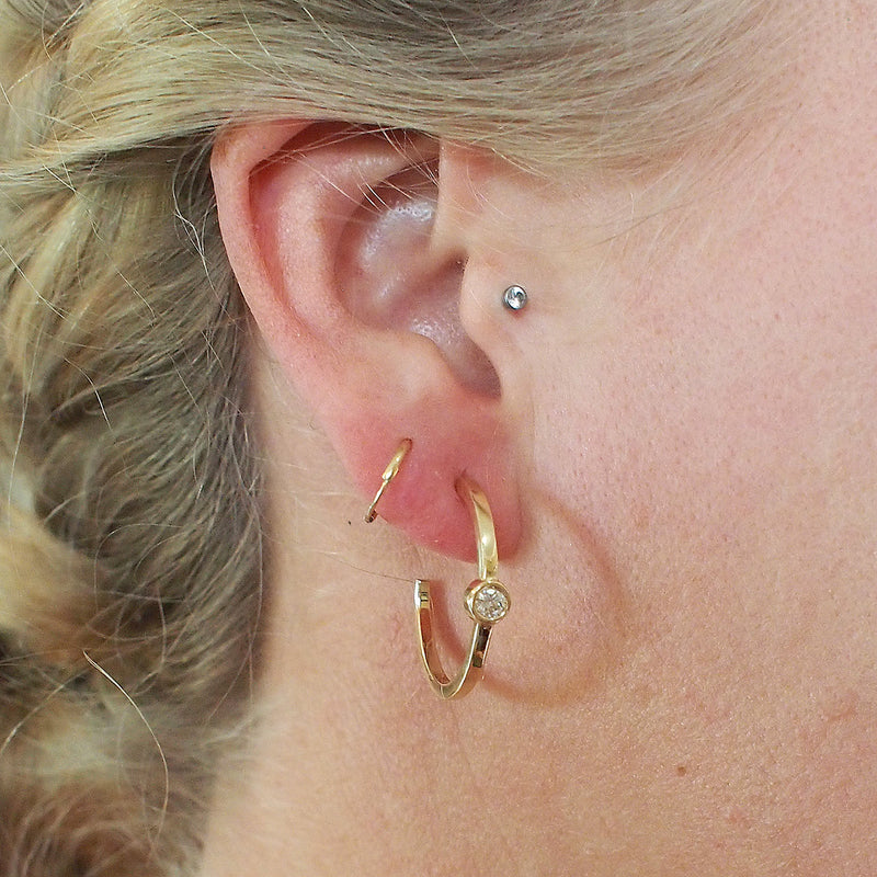 Contemporary Diamond hoop earrings
