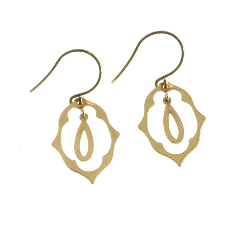 Dangly gold drop earrings