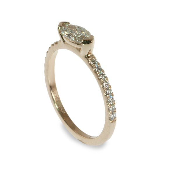 Horizontal Marquis diamond ring