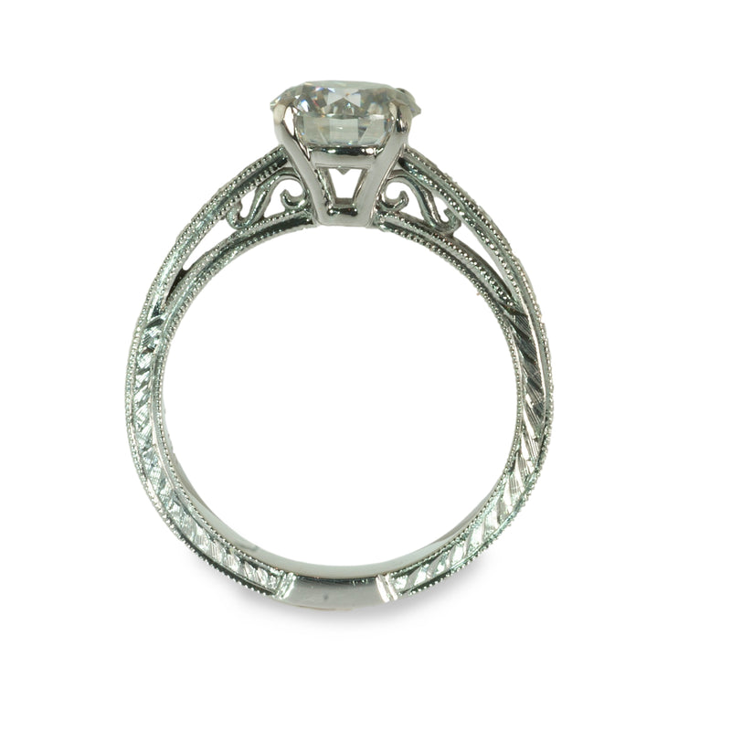 Vintage style hand engraved solitaire
