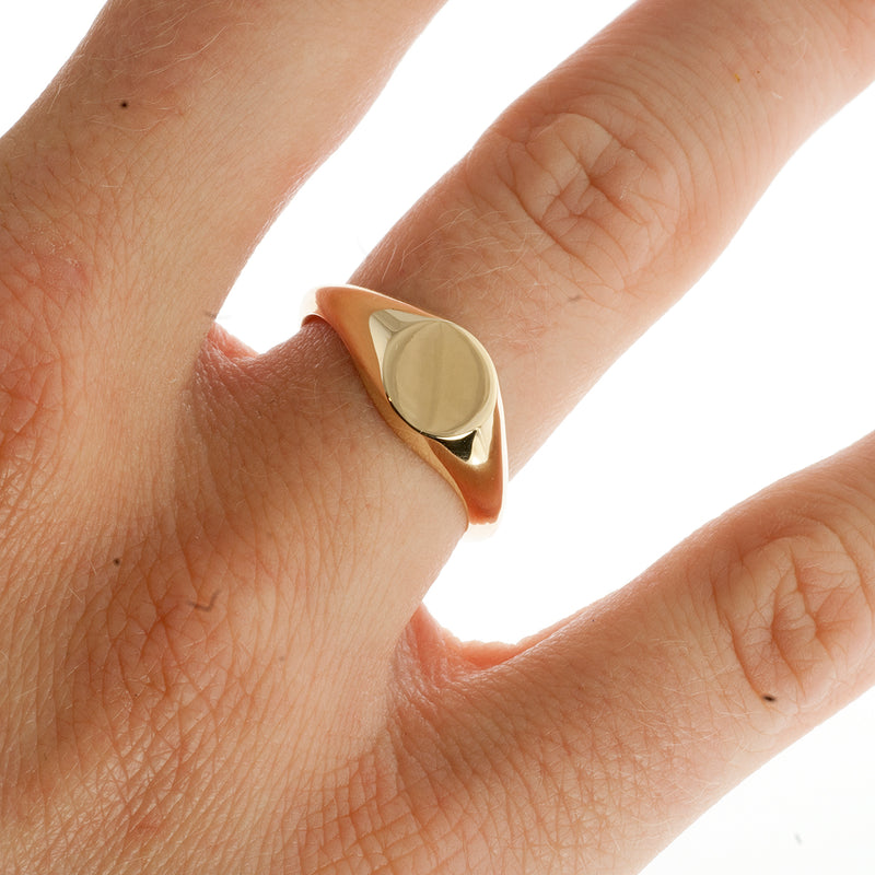 Small round signet ring