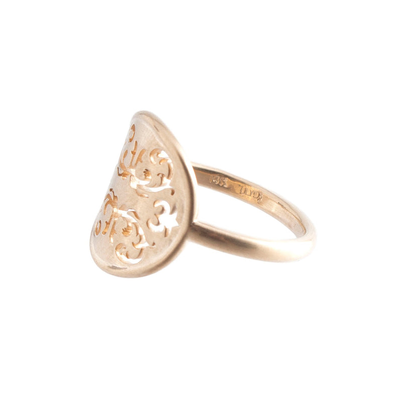 14K Gold Wallpaper Curved Ring