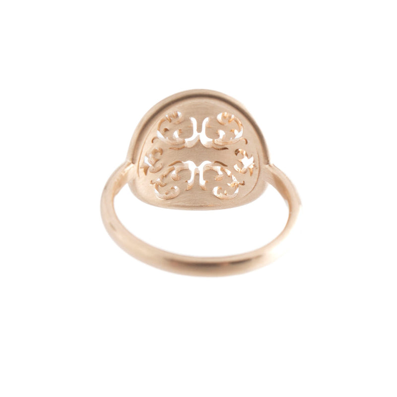 14K Gold Wallpaper Curved Ring
