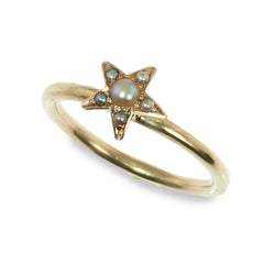 Seed Pearl Star Stacking Ring