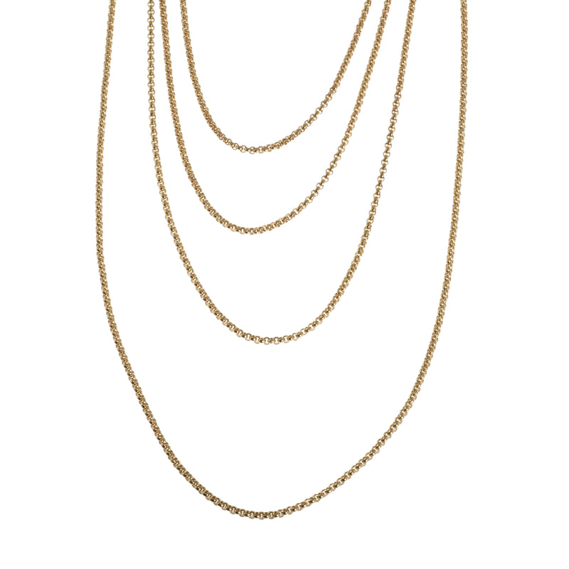 Solid Rolo link 14k yellow gold necklace
