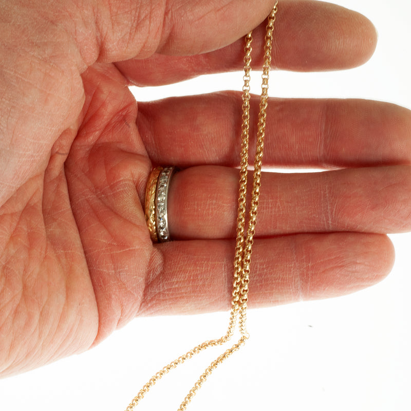 Solid Rolo link 14k yellow gold necklace