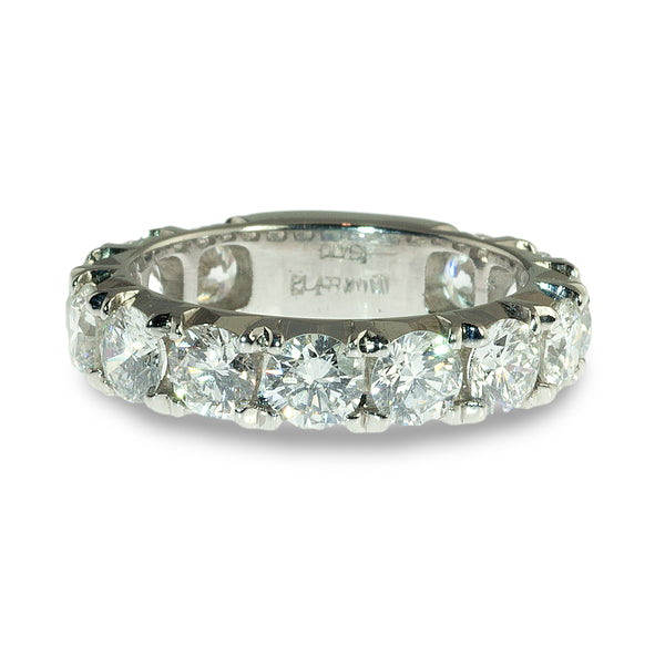Platinum french set diamond wedding ring