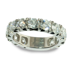 Platinum french set diamond wedding ring