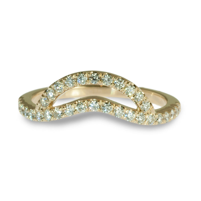 Double curved diamond band