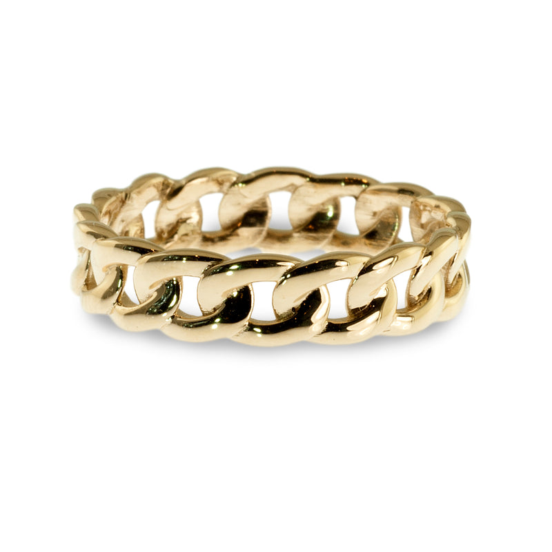 Curb link band ring