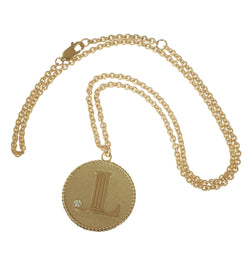 14k Junior League of Cincinnati President's Necklace with a flush set diamond