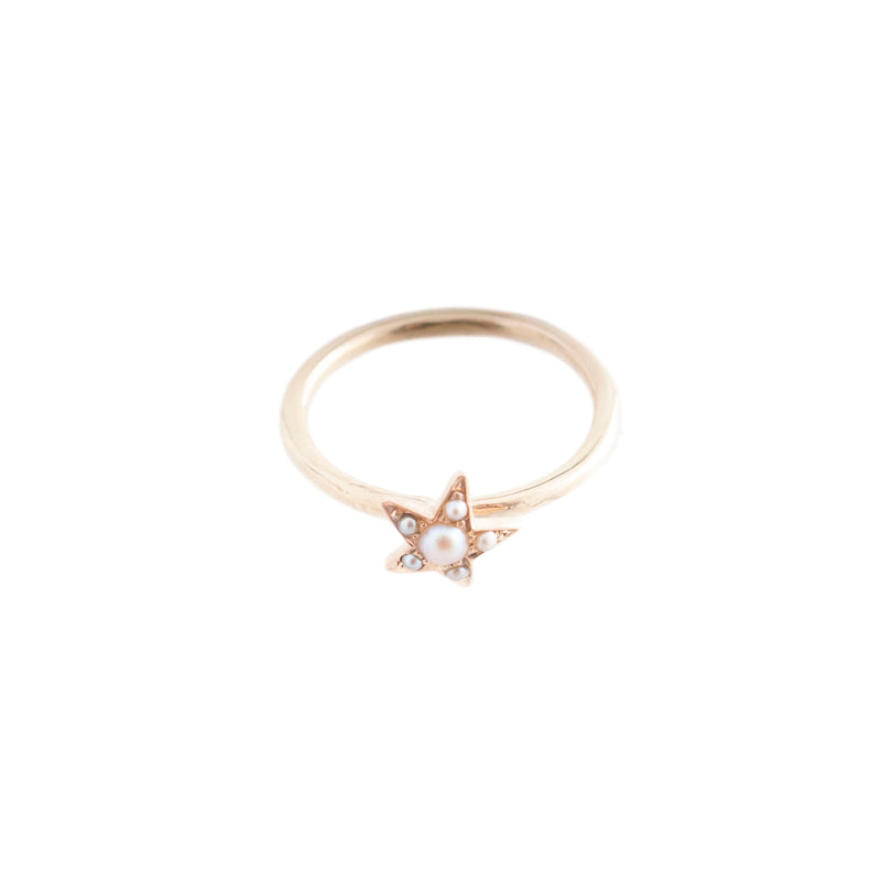 Seed Pearl Star Stacking Ring