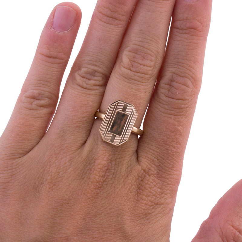 Repurposed Cuff Link Signet Ring