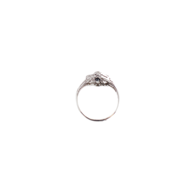 Diamond and Sapphire Filigree Ring