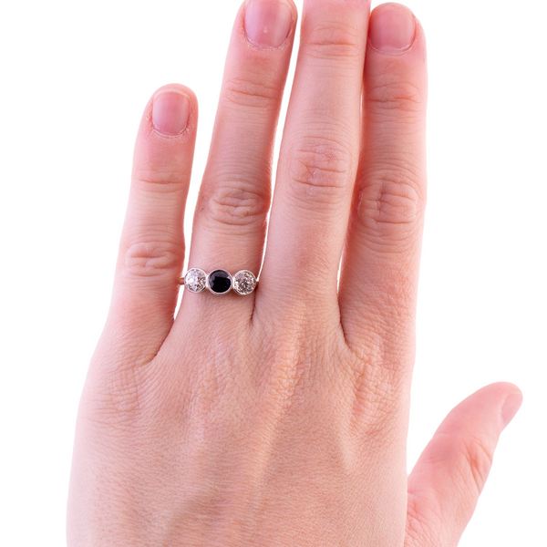 Sapphire and Diamond Bezel Ring